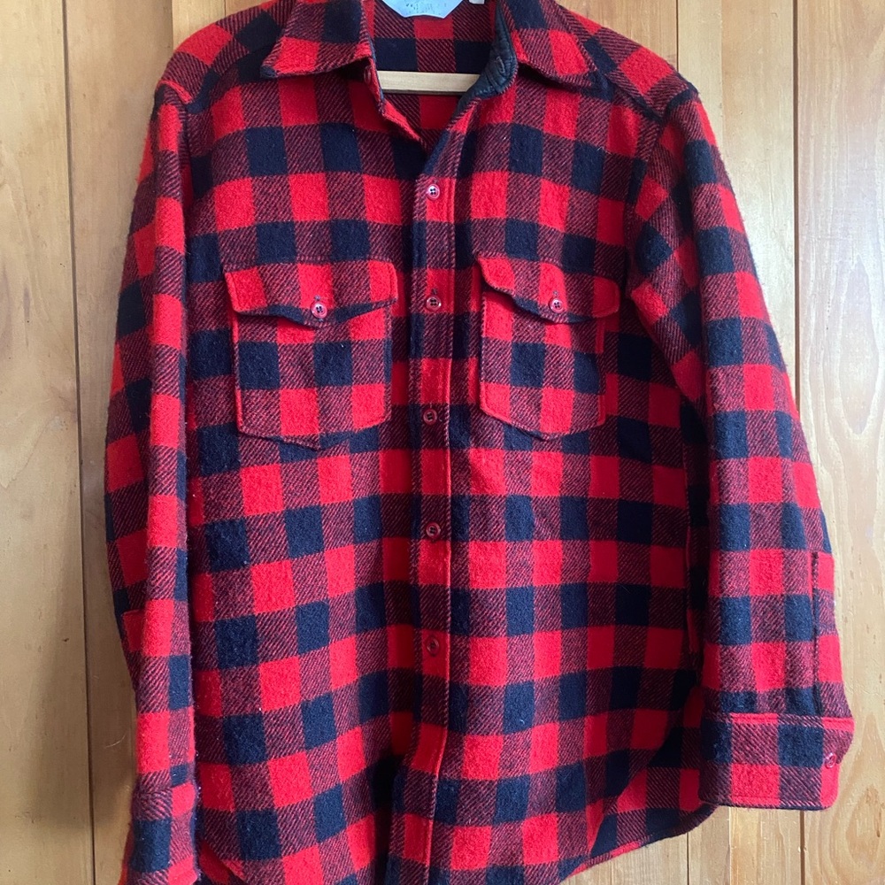 Vintage Woolrich Wool Buffalo Plaid Button Down Shirt Jacket - Picture 10 of 10